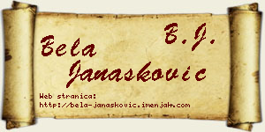 Bela Janašković vizit kartica